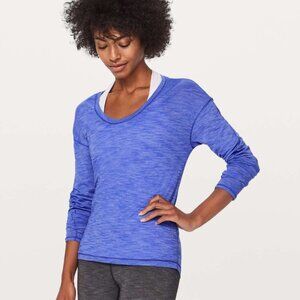 Lululemon Meant To Move Long Sleeve-Size 10-Heathered Blazer Blue